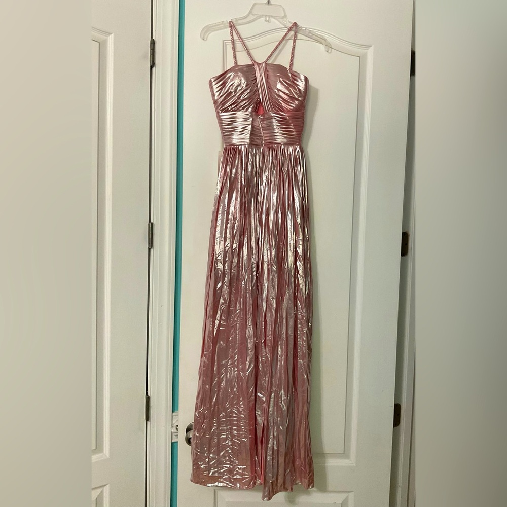 Wear Your Love formal pink metallic gown